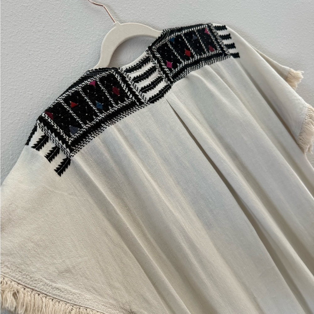 Madewell Cream Dress with Black and Multicolor Embroidery - Picture 6 of 8